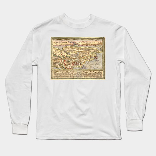 Ancient America Map 2 Long Sleeve T-Shirt by Culturio